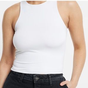 ✨Express Body Contour Compression High Neck Cropped Tank - White, Medium